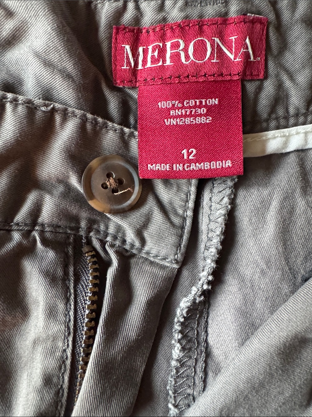 Merona Women’s Gray Cotton Chinos